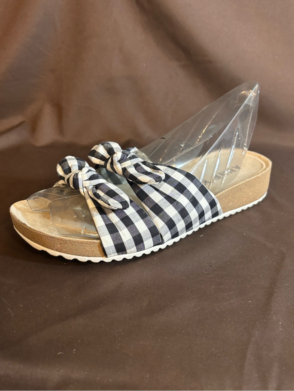 Anne Klein Gingham Bow Sandals size 7 Mary Ann Island Vacation Costume